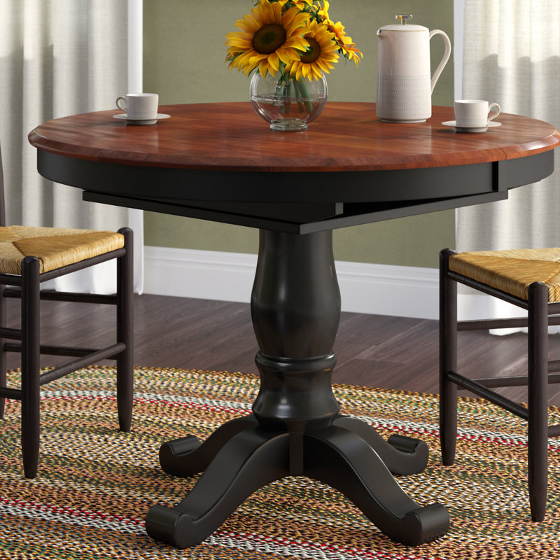 August Grove Nelle Extendable Solid Wood Dining Table & Reviews Wayfair